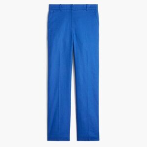 J. Crew Factory Kallie Blue Stretch Linen-Blend Straight-Leg Pant Size 4
